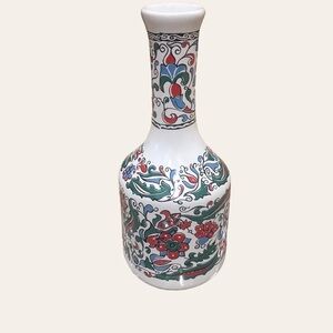 Metaxa Greek Liquor Porcelain Decanter Jar Vase Floral Design